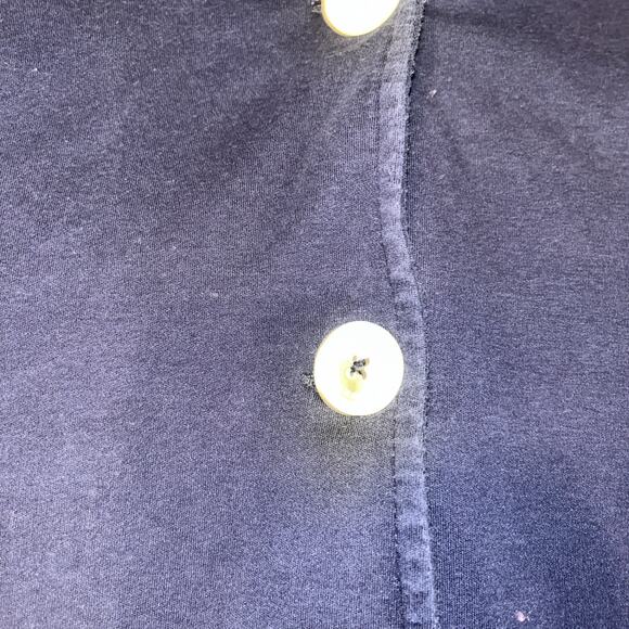 Lauren Ralph Lauren Cotton Knit Blazer Navy Silver Embroidered Crest 2X - Picture 2 of 6